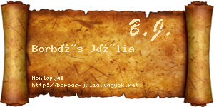 Borbás Júlia névjegykártya