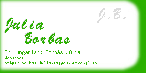 julia borbas business card