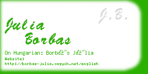julia borbas business card